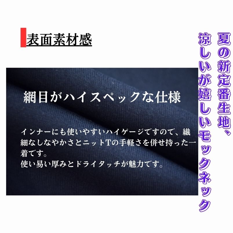 リヴニール Revenir ウォッシャブルコットンポリ18ゲージ半袖モックネックニット INT-010 メンズ 春夏 オシャレ カジュアル ビジネス 旅行 モックネック 綿ハイゲージ 白 ネイビーS,M,L