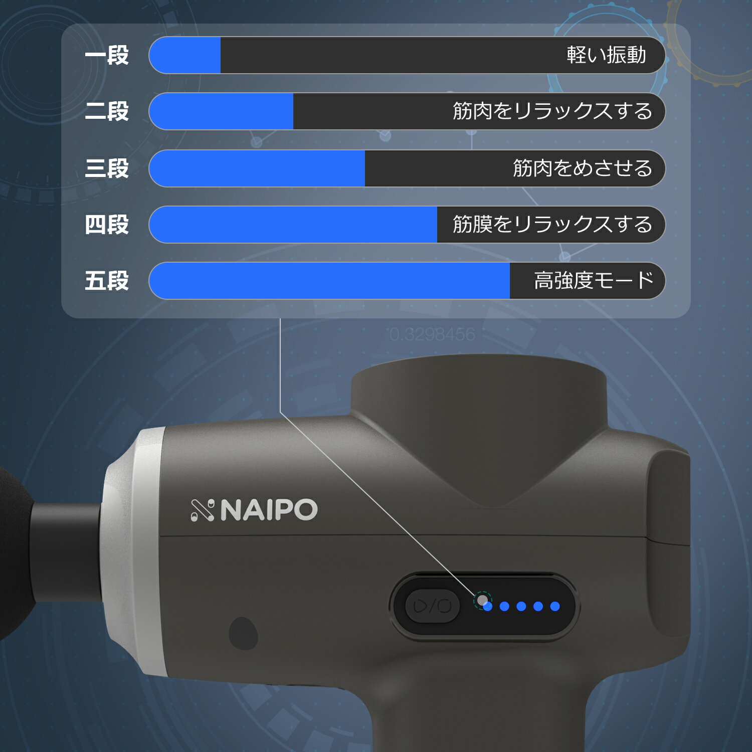 マッサージガン 【2年品質保証】【7時間連続使用】【2500mAh大容量バッテリ】【2000-3200rpmの震動周波数】 全身ケア リラックス 筋膜リリースガン 健康 ストレッチ グッズ ナイポ 電動 プレゼント 女性 男性 誕生日 敬老の日