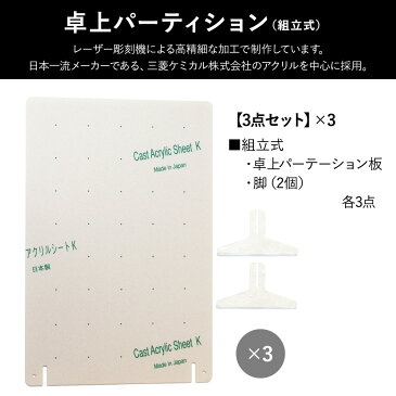 【3枚セット】【選べる窓あり/窓なし】アクリル パーティション パーテーション 卓上 衝立 飛沫対策 ウィルス対策 ウィルス対策グッズ コロナウィルス対策 透明 感染予防 コロナ対策 机上 オフィス デスク カウンター 目隠し 仕切り パネル