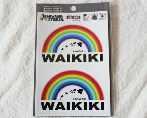 【メール便OK 】GENERAL STICKER ゼネラルステッカー ハワイアンステッカー レインボー HAWAII サイズ95×138mm程度※シールのシートサイズです。同サイズのシールが2枚です。 SK-295