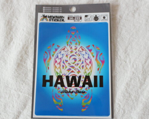 【メール便OK 】GENERAL STICKER ゼネラルステッカー ハワイアンステッカー ウミガメ HAWAII サイズ95×138mm程度※シールのシートサイズです。