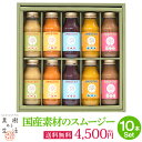 スムージー 国産素材のスムージー10本セット　　　　　　　　　　なかひら農場TEL:0265363206　　　　　　　　　　　　送料無料 ジュース 無加糖 無塩 果汁100％ ギフト プチギフト 製造直販 なかひら農場 果樹ある生活 包装 のし 内祝 御見舞