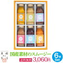 国産素材のスムージー6本セット（果汁100％ジュース）なかひら農場TEL:0265363206　 　　　　　送料無料 ジュース 無加糖 無塩 果汁100..