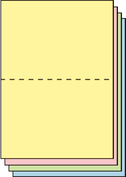 帳票用紙 カラー 500枚 2分割 マイクロミシン ヨコ1本 A4サイズ レーザープリンター インクジェットプリンター プリンター用紙 マルチプリンタ用 上質カラーコピー用紙 ミシン目入り用紙 プリンター帳票用紙 2面カット紙