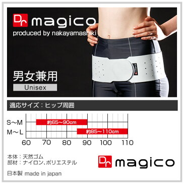 Dr.magico 骨盤ゴムベルト 中山式 骨盤 補正 引き締め ゆがみ 矯正 ダイエット ホワイト 白 ゴム 天然 父の日 ギフト