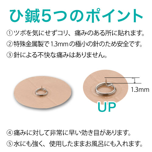 鍼治療用具・ひ鍼（192針）鍼 シール 中山式 肩コリ 肩こり 腰痛 針 ツボ ひしん 父の日 ギフト 針シール 疲れ 血行