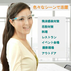 フェイスシールド メガネタイプ メガネ型 眼鏡型 女優シールド 【お得な20セット 送料無料】 シート交換型 眼鏡タイプ 感染予防 対策 飛沫防止 くもり止め 保護 防護 透明 マスク 災害時 救助 避難所 居酒屋 飲食店 接客業 介護施設 病院 医療機関 看護師 医師 介護士