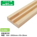 【壁厚90用カモイ】【長さ950〜3950mm対応】桧化粧貼り鴨居 2本溝 巾110×厚30mm 1本 桧突板貼り・ラジアータパイン芯材・サンダー仕上げ・オーダ...