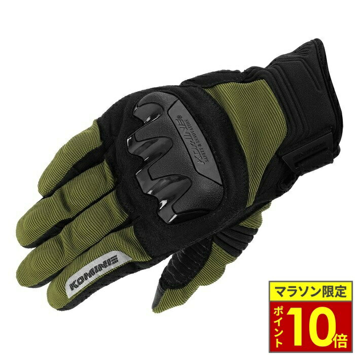 乐天商城 - ＼ポイント10倍／ KOMINE コミネ GK-2203 プロテクトメッシュグローブ Olive