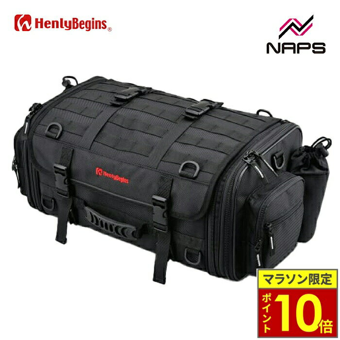 Seat Bag - ＼ポイント10倍／ HenlyBegins ヘンリービギンズ DH-718 シートバッグBASIC M ブラック 容量 33〜42L バイク用 リアバッグ ツーリングバッグ DAYTONA デイトナ 96720