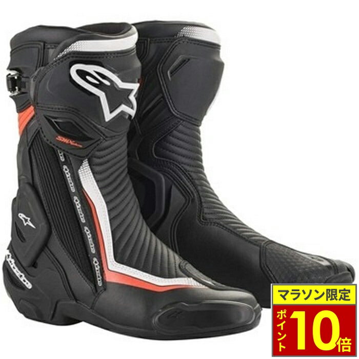 ＼16日迄ポイント10倍／alpinestars アルパインスターズ SMX PLUS v2 BOOTS レーシングブーツ 1231 BLACK WHITE FLUO