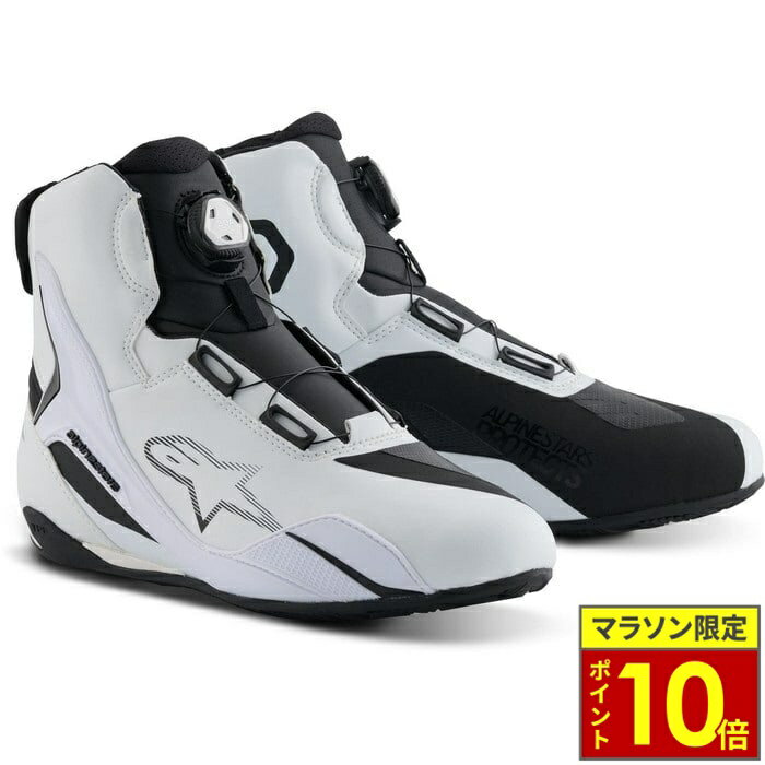 樂天商城 - ＼ポイント10倍／ alpinestars アルパインスターズ FASTER-4 BOA SHOES ASIA ライディングシューズ 21 WHITE BLACK