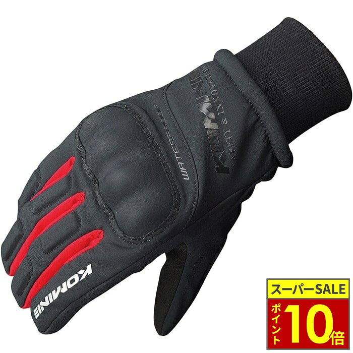 カラー：Black/Red素材［outshell］synthetic leather・polyester・nylon・leather・ gel ［lining］polyester［insulation］polyester［membrane］HiPORARプロテクター：knuckle・finger・palmリブニットカフ仕様で裾からの冷気の浸入を防ぎ、使いやすく快適な着用感のショートタイプウインターグローブ。・長時間使用でも疲れにくい振動吸収ゲル・カジュアルに馴染むインナーナックルガード・冷気を防ぐリブニット・スマートフォン操作可能・偽造防止4Dラベル※画面保護フィルムの種類により指先の導電素材が反応しづらい場合がございます。※お使いのモニターや環境により色の見え方が実物と異なる場合がございます。 予めご了承ください。※製品の仕様・価格等につきましては予告なく変更される場合があります。※画像には他のカラーが含まれています。 ABOUT NAPS　-ナップスについて- 「For all Riders.」豊かなオートバイライフを過ごすために私たちは全力でサポートします。 ナップスは、1962年創業のオートバイ用品の小売・開発を行っています。 「ヒトのナップス」をコンセプトに、高い現場力と商品の品揃えの豊富さを特徴とし、多様化するオートバイユーザーのニーズやファッションのトレンドを追い続けています。 【実店舗について】 国内、海外合わせて32拠点(アップガレージライダース6店舗含む)で展開する、日本最大級のオートバイ用品店です。 販売はもちろん、メンテナンス・サイズ調整・フィッティング等のアフターサービスも行っております。 神奈川県7店舗・東京都6店舗・埼玉県2店舗・群馬県2店舗・宮城県1店舗・静岡県1店舗・愛知県4店舗・大阪府2店舗・京都府1店舗・岡山県1店舗・広島県2店舗・愛媛県1店舗・福岡県1店舗・台湾1店舗
