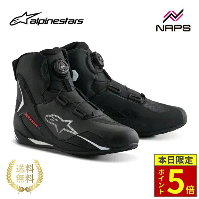 ＼ポイント5倍／ alpinestars アルパインスターズ FASTER-4 BOA SHOES ASIA ライディングシューズ 123 BLACK WHITE RED