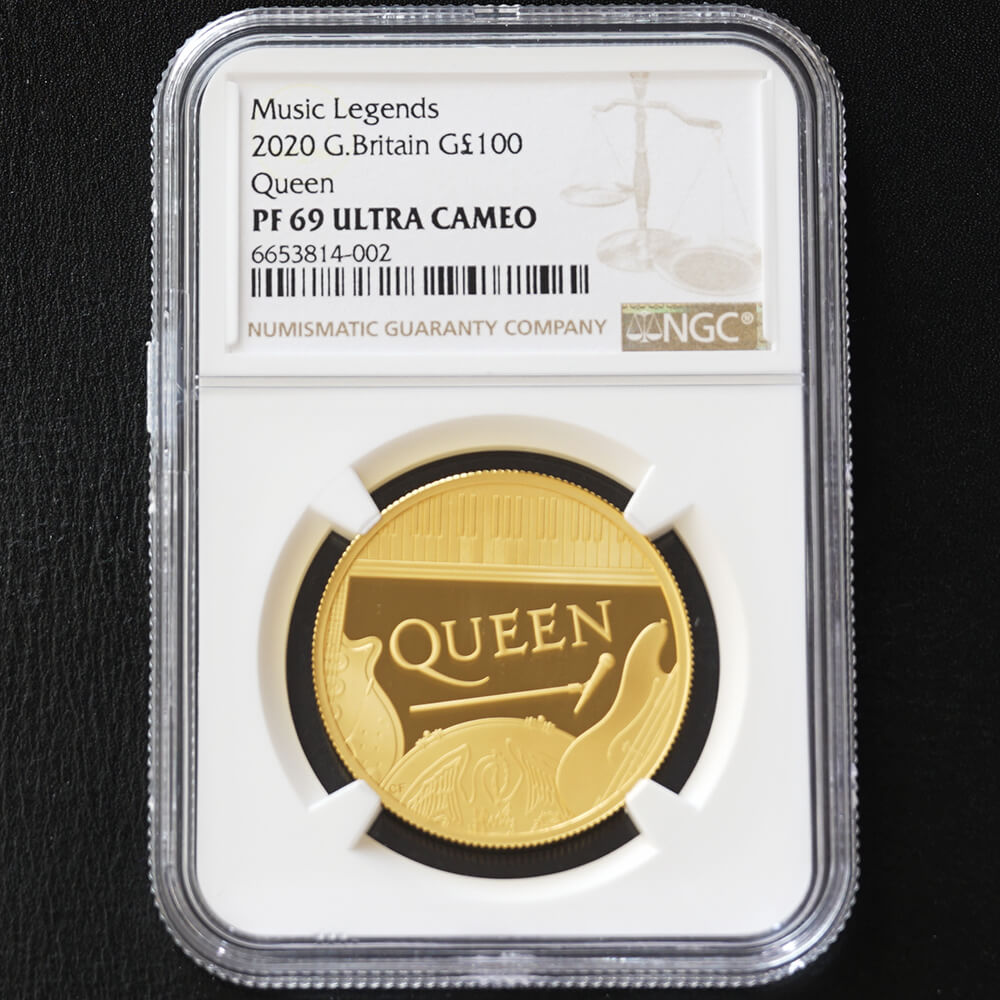 【家族を守る資産】2020 イギリス エリザベス2世 ミュージックレジェンド クィーン Queen NGC PF69ULTRA CAMEO アンティークコイン モダン 英国