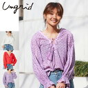 Ungrid(アングリッド)レースアップコットンブラウス(111820446801)シャツ ブラウス レディース カジュアル 送料無料