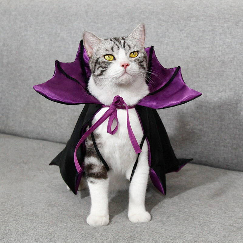 猫用品 ハロウィン ケープ 仮装 悪魔 バッドスタイル レッド パープル オレンジ