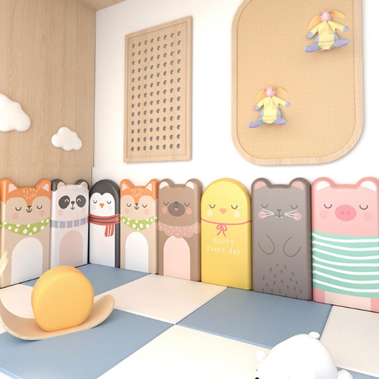 壁クッション 4枚セット 30*60cm 厚さ3cm 厚手 ウォールクッション ベビーガード 壁マット 極厚 アニマル柄 かわいい コーナークッション 子供 赤ちゃん キッズ 安全マット テープ付き 防水 防音 防カビ 無毒性 衝撃吸収 ケガ防止 幼稚園 保育園