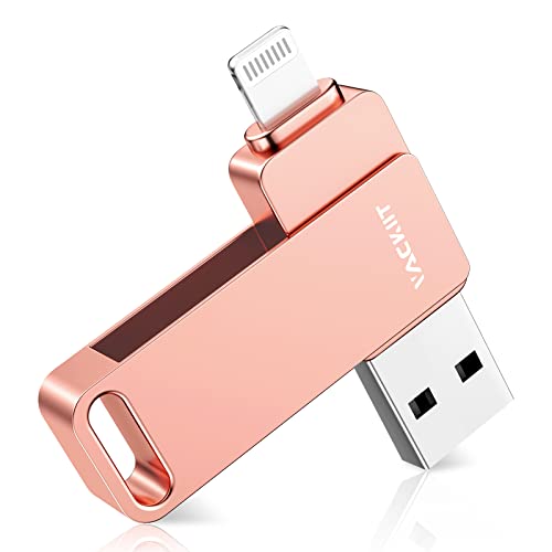 Vackiit「Apple MFi認証取得」iPhone用 usbメモリusb iphone対応 Lightning USB iPhone用 メモリー iPad用 フラッシュドライブ usbメモリ lightningコネクタ搭載 外付 容量不足解消iP