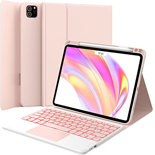Greenlaw iPad Pro11 キーボード ケース iPad 11インチ専用ケース タッチパッド付き JIS基準日本語配列 2台デバイスマルチペアリング セミシリコン材質のケース 脱着式 多角度調整 ペンシルホルダー付き ipad Pro11