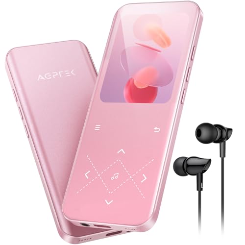 AGPTEK MP3プレーヤー AGPTEK MP3プレーヤー Bluetooth5.0 音楽プレーヤー HIFI ウォークマン 超軽量 8GB内蔵 64GBまで拡張可能 ボタン操作 音楽プレーヤー 40時間再生 ロスレスサウンド FMラジオ ダイレクト録音対応 目覚まし時計 操作簡