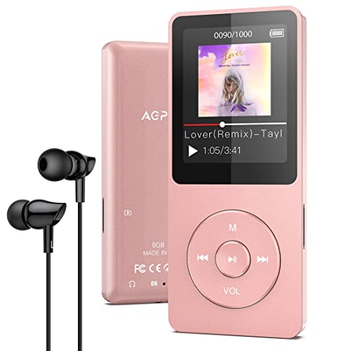 AGPTEK MP3プレーヤー MP3プレーヤー Bluetooth5.3 AGPTEK ウォークマン HIFI 内蔵16GB SDカード対応 40時間長再生時間 軽量 コンパクト FMラジオ ダイレクト録音対応 操作簡単 小型 通勤/ランニング/ヨガ/言語学習などに適用 イヤホン付