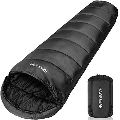 HAWK GEAR(ホークギア) 寝袋 シュラフ マミー型 キャンプ アウトドア -15度耐寒 簡易防水 オールシーズン