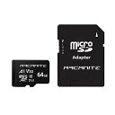  AJiCg(ARCANITE) 64GB microSDXCJ[h UHS-I U3, A1, V30, 4K, C10, SDA_v^[t - AKV30A164