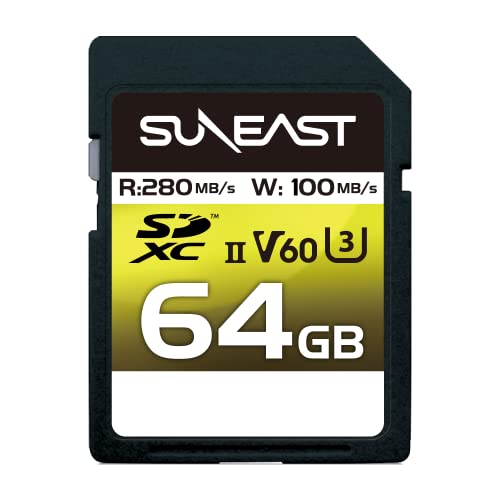 SUNEAST SDXCカード UHS-II V60 最大280MB/s U3 4K UHD ULTIMATE PRO プロフェッショナル メモリーカード (64GB)