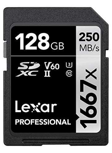 Original Lexar 1667x V60 250MB/s Flash Memory sd cards 64gb 128GB UHS-II U3 Card high speed 256GB SDXC For 3D 4K HD video (128