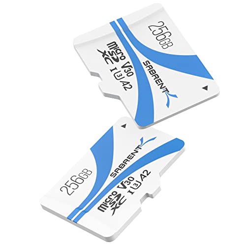 SABRENT MICRO SDカード 256GB X2, まいくろSDXC カード V30、メモリーカード、UHS-IIメモリーカード、..