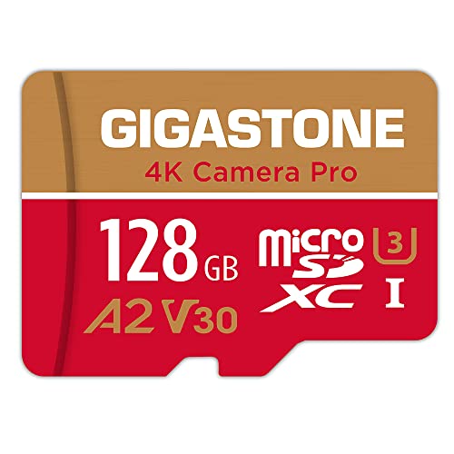 5年保証 Gigastone マイクロSDカード 128GB A2 V30 Ultra HD 4K ビデオ録画 Gopro アクションカメラ スポーツカメラ 高速4Kゲーム 動作確認済 100MB/s マイクロ SDXC UHS-I U3 Clas