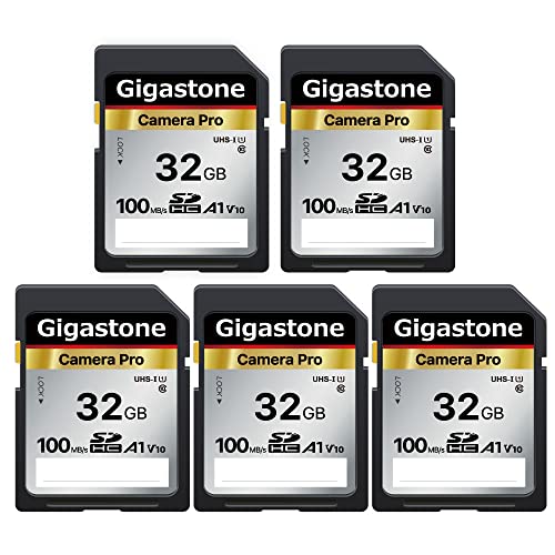 Gigastone SDJ[h 32GB 5Zbg,  tHD rfI SDHC [J[h 32GB 5-Pack, Full HD fW^J, UHS-I U1 Class 10 ~jP[X5t