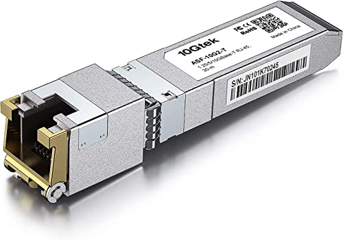 10Gtek 10GBase-T SFP+モジュール, 10G-T, 10Gカッパー, RJ-45 SFP+ CAT.6a, 最大30m, 光トランシーバ, マルチレート 1.25G/2.5G/5G/10G , Cisco SFP-10G-T-S、Me