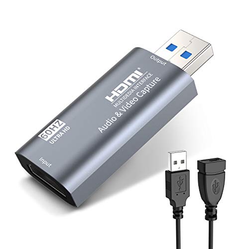 KINGONE HDMI キャプチャーボード ゲームキャプチャー USB3.0 60fps 1080P ゲーム実況生配信、ライブ会議、ライブビデオ配信、画面共有、録画に適用 フルHDキャプチャーカード switch、Xbox One、OBS Studi