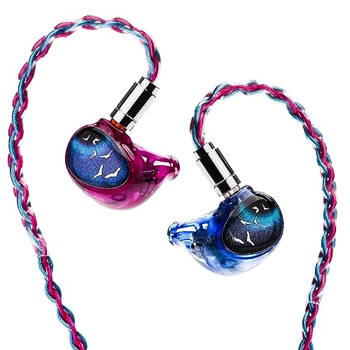 HiFiGo Kinera Celest PhoenixCall 1 DD+2BA+2 6mm }CNv[i[hCo[CC[j^[A 5 nCubhhCo[ CCÃCz (3.5mm, Purple-Blue)