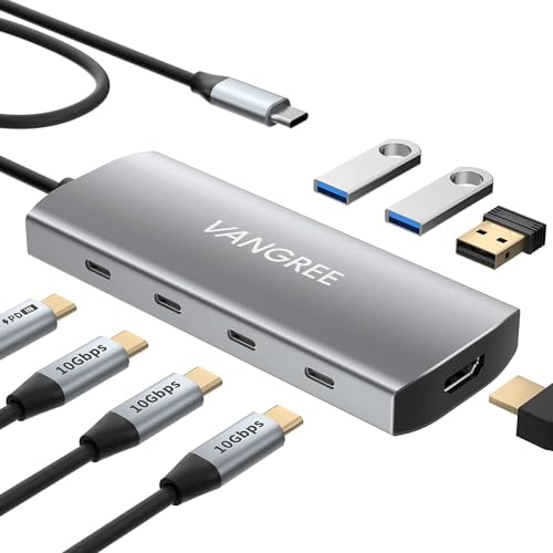 VANGREE USB C nu 8-in-1 USBϊA_v^ 3 USB 3.2 Gen2 |[g f[^]4KHDMIo̓|[g PD100W}[dUSB CXvb^[ MacBook Pro AMacBook Air AiPad P