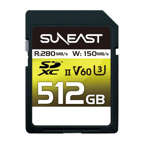 SUNEAST SDXCJ[h 512GB UHS-II V60 ő280MB/s U3 4K UHD ULTIMATE PRO vtFbVi [J[h SE-SDU2512GB280