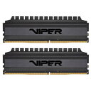 Patriot Memory Viper4 Blackout Series DDR4 3600MHz PC4-28800 64GB (32GB x 2枚) プレミアムブラックヒートシンク デスクトップ用メモリ PVB464G360C8K