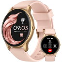 AGPTEK スマートウォッチ 日本正規品 レディース 丸型 通話機能 iPhone対応 アンドロイド対応 smart watch for women 1.32インチ 33mm 腕時計 女性 睡眠 万歩計 消費カロリー LINE通知 着信音とバイブ