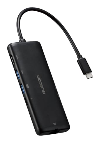 エレコム USB-C ハブ ドッキングステーション 7in1 PD対応 100W LANポート イーサネット対応 HDMI 4K60Hz 高速データ転送 5Gbps SD/microSD iPad/iPad Air/Macbook/Macbook Pr