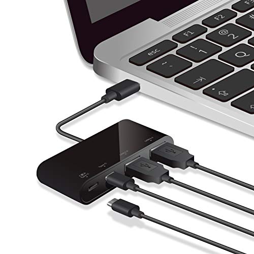 エレコム USBハブ USB Type c USB3.1Gen2 (Aメス2ポート/ Type-Cメス2ポート) バスパワー PD対応 MacBook / iPad / Surface GO Pro 7 / Chromebook等 対応 ブラック U3