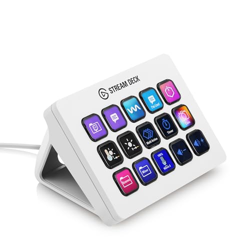 Elgato Stream Deck MK.2 White エルガトストリームデック MK.2 15キー配列 ライブコンテンツ作成用のコントローラー 配信者向けデバイス OBS/Twitch/YouTube連携 Mac/PC対応