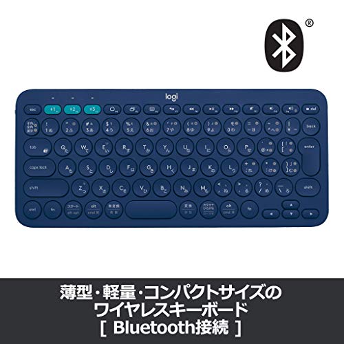 ロジクール ワイヤレスキーボード 無線 キーボード 薄型 小型 K380BL Bluetooth ワイヤレス Windows Mac iOS Android Chrome K380 国内正規品