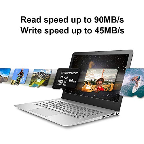 限定 アルカナイト(ARCANITE) 64GB microSDXCカード UHS-I U3, A1, V30, 4K, C10, SDアダプター付 - AKV30A164