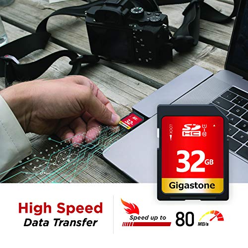 Gigastone SDカード 32GB 2枚セット SDHC メモリーカード 高速 フルHD ビデオ SD card デジタルカメラ Full HD UHS-I U1 Class 10 ミニケース2個付き