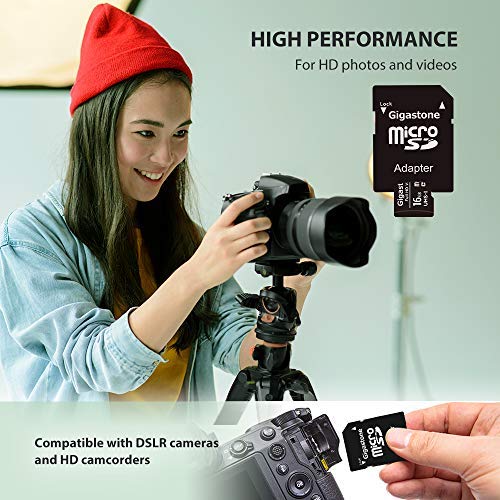 Gigastone マイクロSDカード 16GB SDアダプタ付き ミニ収納ケース付き SDHC U1 Class 10 UHS-I 85MB/S Gopro アクションカメラ スポーツカメラ フルHD 動画