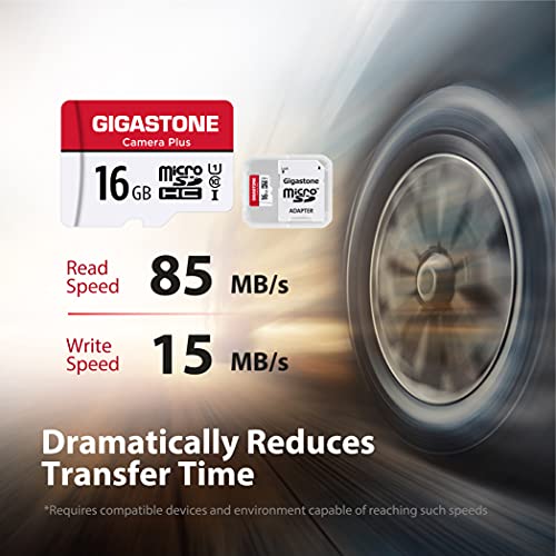 Gigastone マイクロSDカード 16GB フルHD 5個セット SDアダプタ付き ミニ収納ケース付き SDHC U1 C10 85MB/S UHS-I Full HD 動画
