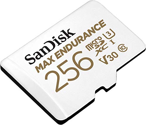 SanDisk 256GB MAX Endurance microSDXC Card with Adapter for Home Security Cameras and Dash cams - C10, U3, V30, 4K UHD, Micro