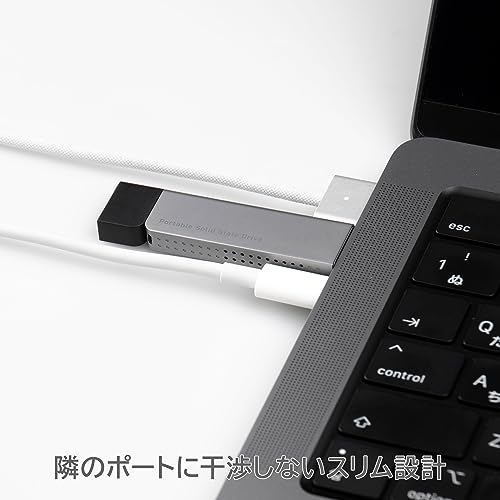 iPhone 15 対応 ロジテック SSD 外付け 薄型 スリム 読込速度1000MB/S Type-C USB-C PS5 iPad 対応 動作確認済み USB 10Gbps 1TB 小型 スティック LMD-SPDH100UC